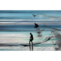 Wave Jumping by Parvez Taj Painting Print on White Wood