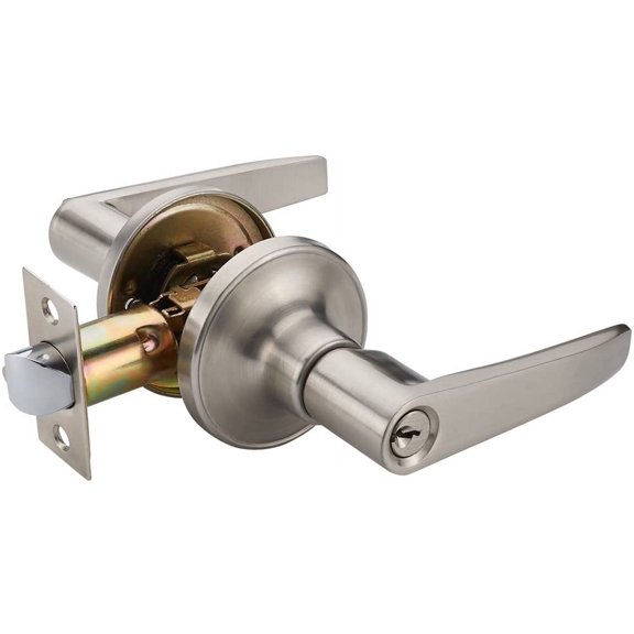 Wave Lever Keyed Entry Door Lock/Door Knob Hardware Wave Handle and Closet Lockset (802-ET)