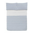 thumbnail image 1 of Wave Microfiber Bedspread Set, Pattern with Abstract Sea Waves Oceanic Motifs Curlicues in Retro Style, Soft Bedding Set with Pillow Shams & Comforter, 3 Sizes, Pale Ceil Blue and White, by Ambesonne, 1 of 1
