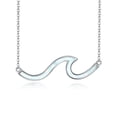 thumbnail image 1 of Wave Necklace 925 Sterling Silver Ocean Wave Pendant Necklace Ocean Jewelry Beach Gifts for Women Gifts, 1 of 6
