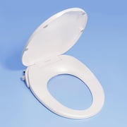 TUSHY Wave Bidet Seat with Self Cleaning Nozzle, DuoFlow Front and Rear Wash, Soft Close Lid, Easy Install For Elongated Toilet Platinum Knob