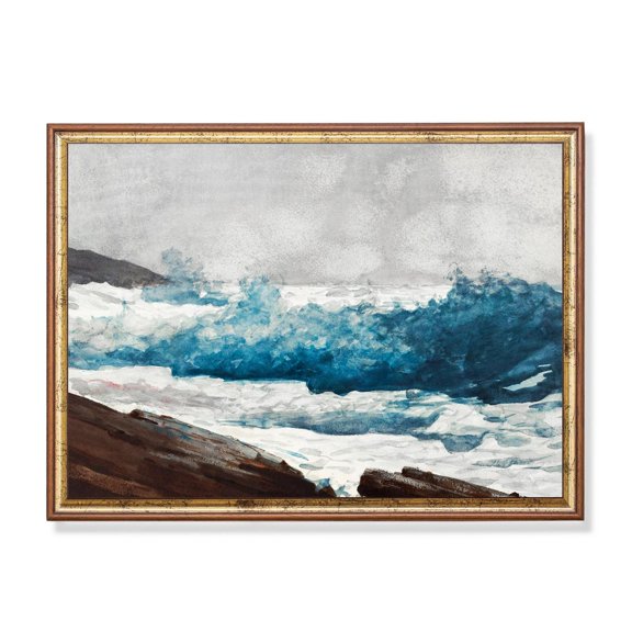 Wave Ocean Coastal Nautical Stormy Sea Seascape Beach House Coastal Seascape Wall Art Decor Unframed Paper Print