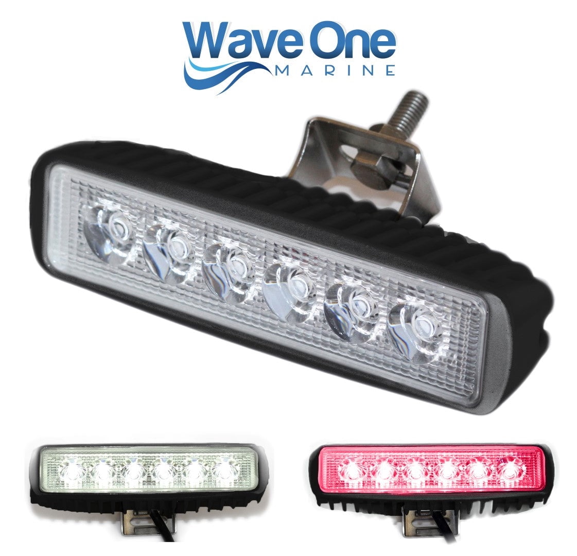 Wave One Marine Luce LED RGBW Per Barca | 10,2 Cm | Bianca, Blu, Rossa, Verde | Montaggio Superficiale, IP67 - 4