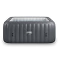 thumbnail image 1 of Wave Pacific 6-Person Square Inflatable Hot Tub | 130-Jet Massage & Eco Heater | Dark Gray, 1 of 7