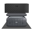 thumbnail image 1 of Wave Pacific 4-Person Square Inflatable Hot Tub | 110-Jet Massage & Eco Heater | Dark Gray | EnergySave Bundle, 1 of 7