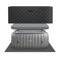 thumbnail image 1 of Wave Pacific 6-Person Square Inflatable Hot Tub | 130-Jet Massage & Eco Heater | Gray Rattan | EnergySave Bundle, 1 of 7