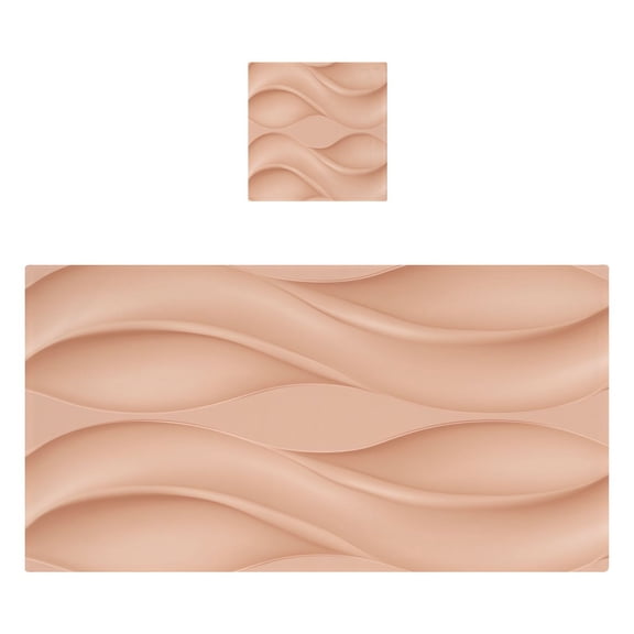 Wave Pattern Design 2 Piece Cotton Bath and Face Towel Set Soft and Absorbent, for Beach Pool Bathroom