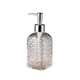 thumbnail image 1 of Wave Pattern Glass Liquid Soap Dispenser Bottle With Press Pump, Refillable Container For Hand Soap Shampoo Or Body Wash, Durable Thick Glass, Stylish Bathroom Or Kitchen Decor, 1 of 6