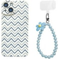 thumbnail image 1 of Wave Pattern Small Fresh Beaded Chain Phone Case with or without Beaded Chain, Multiple Styles for iPhone 15 14 13 12 11 Pro Max Plus X XS XR 7 8 Phone Cases (A5,iPhone 12 Pro), 1 of 8