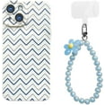 thumbnail image 1 of Wave Pattern Small Fresh Beaded Chain Phone Case with or without Beaded Chain, Multiple Styles for iPhone 15 14 13 12 11 Pro Max Plus X XS XR 7 8 Phone Cases (A5,iPhone 14), 1 of 8