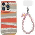thumbnail image 1 of Wave Pattern Small Fresh Beaded Chain Phone Case with or without Beaded Chain, Multiple Styles for iPhone 15 14 13 12 11 Pro Max Plus X XS XR 7 8 Phone Cases (A8,iPhone 14 Pro Max), 1 of 8