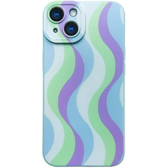 Wave Pattern Small Fresh Beaded Chain Phone Case with or without Beaded Chain, Multiple Styles for iPhone 15 14 13 12 11 Pro Max Plus X XS XR 7 8 Phone Cases (A10,iPhone 15 Plus)