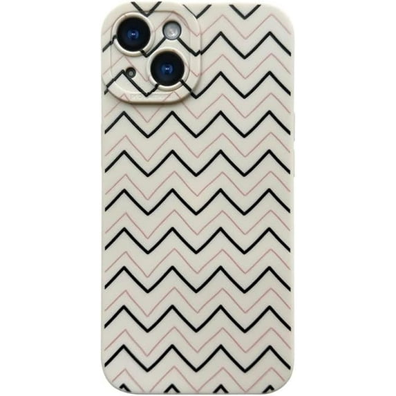 Wave Pattern Small Fresh Beaded Chain Phone Case with or without Beaded Chain, Multiple Styles for iPhone 15 14 13 12 11 Pro Max Plus X XS XR 7 8 Phone Cases (A12,iPhone 15 Plus)