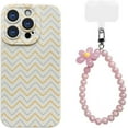 thumbnail image 1 of Wave Pattern Small Fresh Beaded Chain Phone Case with or without Beaded Chain, Multiple Styles for iPhone 15 14 13 12 11 Pro Max Plus X XS XR 7 8 Phone Cases (A6,iPhone 7/8), 1 of 8