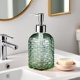 thumbnail image 1 of Wave Pattern Soap Dispenser, Gaqring Colored Glass Press Type Liquid Soap Bottle, 350ml Refillable Pump Dispenser for Hand Soap Shampoo Bathroom Kitchen, 1 of 6