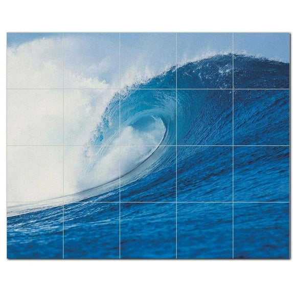 Wave Picture Ceramic Tile Mural Kitchen Backsplash Bathroom Shower 406311-M54