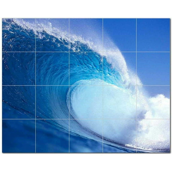 Wave Picture Ceramic Tile Mural Kitchen Backsplash Bathroom Shower 406315-M54