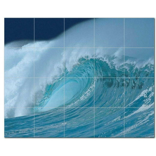 Wave Picture Ceramic Tile Mural Kitchen Backsplash Bathroom Shower 406317-S54