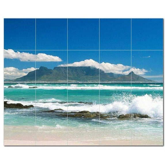 Wave Picture Ceramic Tile Mural Kitchen Backsplash Bathroom Shower 406318-S54