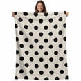 thumbnail image 1 of Wave Point Black Blanket Soft Cozy Warm Throw Blanket for Couch, Plush Fuzzy Flannel Fleece Blankets for Sofa, Modern Minimalist Geometric on Linen Bed Blankets Lightweight Gifts for Women, 32"x48", 1 of 9