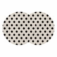 thumbnail image 1 of Wave Point Black Round 15 Inch Placemats Set of 2, Modern Minimalist Geometric on Linen HeatResistant Non Slip Place Mats for Dining Table, Wipeable Braided Kitchen Table Mats for Housewarming, 1 of 9