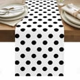 thumbnail image 1 of Wave Point Black Table Runner - 48 Inch Long, Kitchen Dining Table Runner Dresser Scarves, Modern Minimalist Geometric Farmhouse Decor for Coffee Tables Wedding Party Banquet, 1 of 8