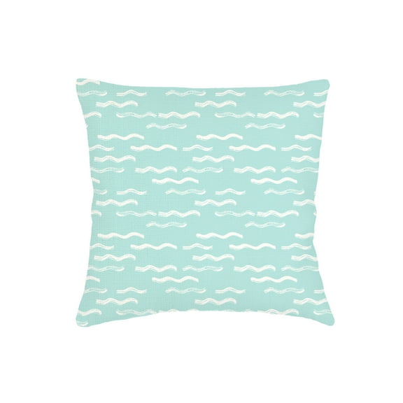 Wave Pool Aqua Linen Pillow 20x20 20x20 / Down Alternative