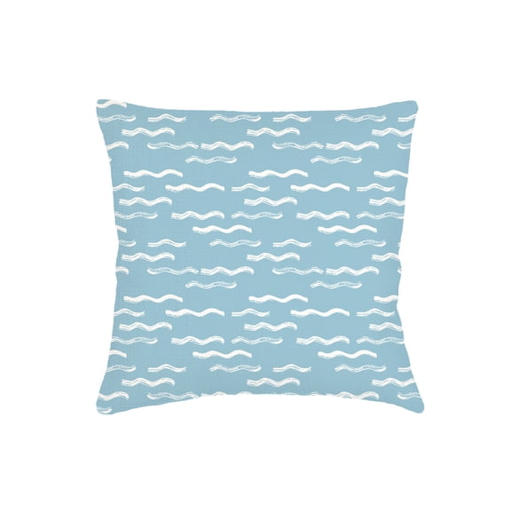 Wave Pool Blue Linen Euro Pillow 26x26 Down Alternative