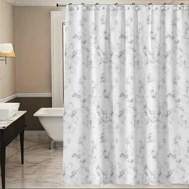 Wave Printed Shower Curtain with Hooks Textured Fabric Cloth Shower Curtain Liner Waterproof Heavy Duty Shower Curtains for Bathroom,59" x 71"