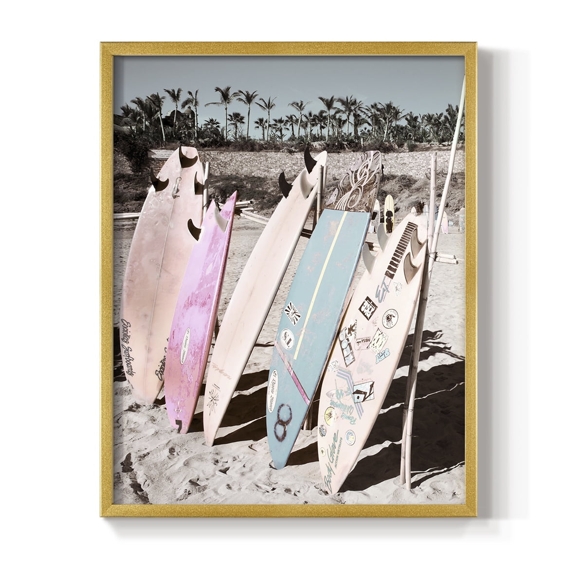 Wave Ready Framed Print in Gold Solid Wood 22 x 28 Framed Print