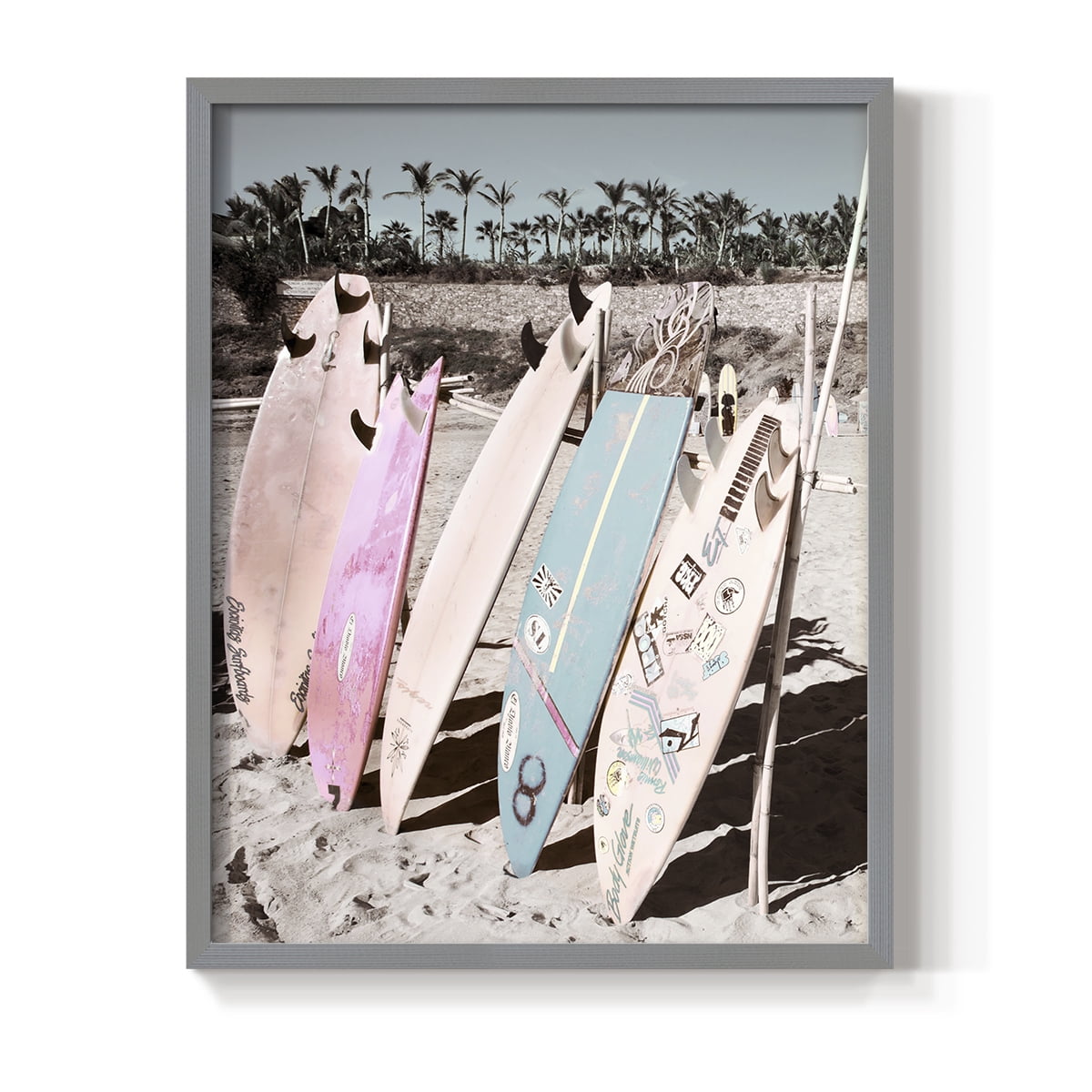 Wave Ready Framed Print in Gray Solid Wood 8 x 10 Framed Print