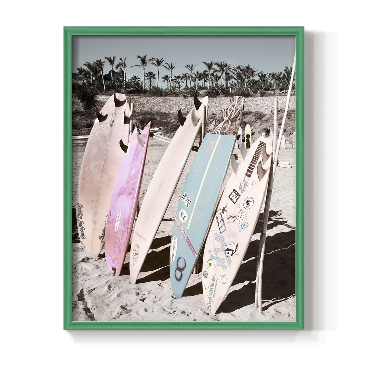 Wave Ready Framed Print in Green Solid Wood 8 x 10 Framed Print