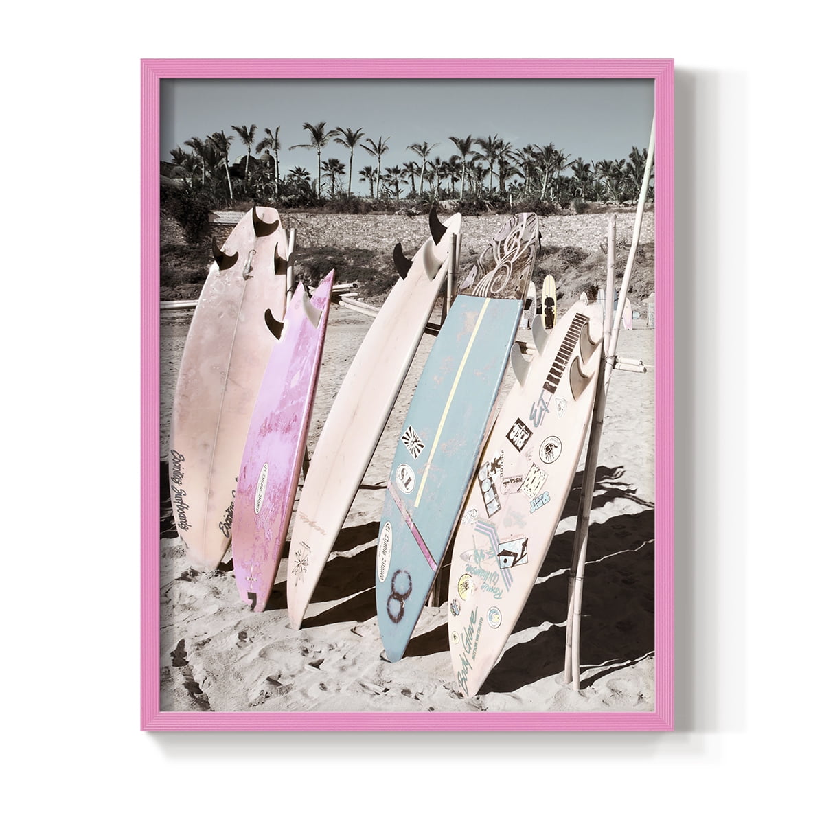 Wave Ready Framed Print in Pink Solid Wood 11 x 14 Framed Print