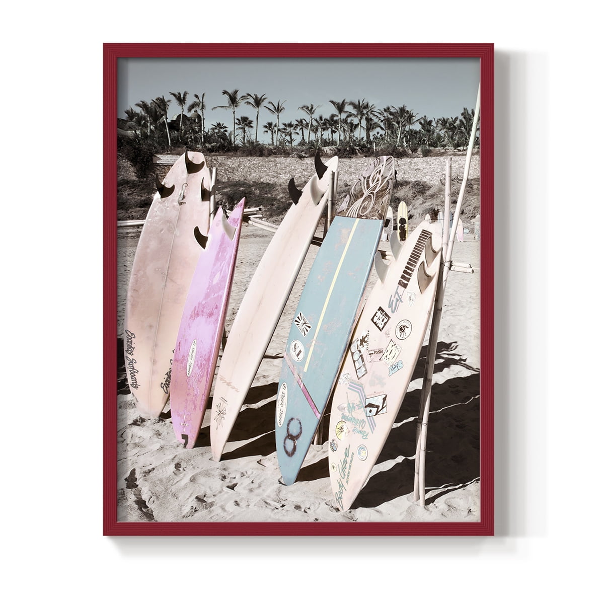 Wave Ready Framed Print in Red Solid Wood 11 x 14 Framed Print