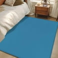 thumbnail image 1 of Wave Ride 2.7x5 Area Rugs, Farmhouse Solid Blue Color Modern Art Non-Skid Rubber Backing Large Rectangle Rugs - Living Room Bedroom Home Office, Indoor Floor Mat Carpets Washable Rug, 1 of 9