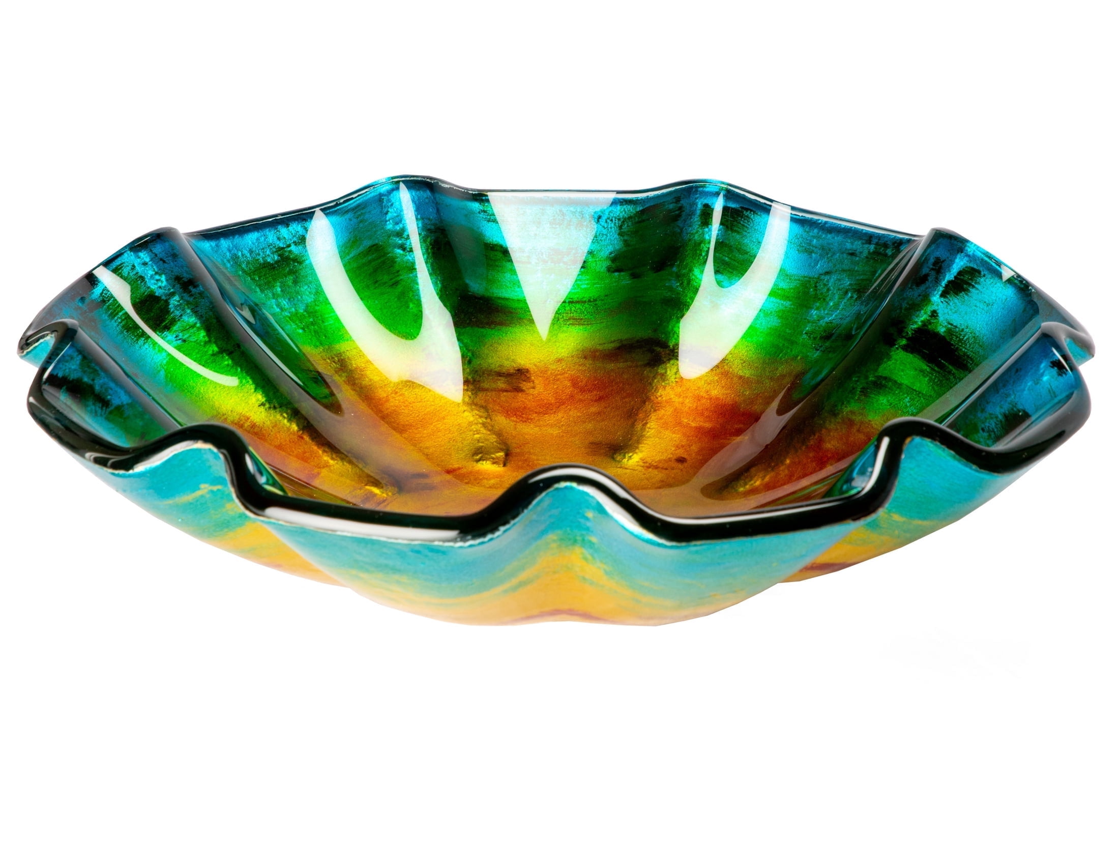 18'' Multicolor Hand-Painted Glass Vessel Sink