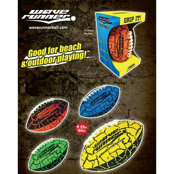Wave Runner Lava Football Assortment Waterproof Grip Durable Toy Ball