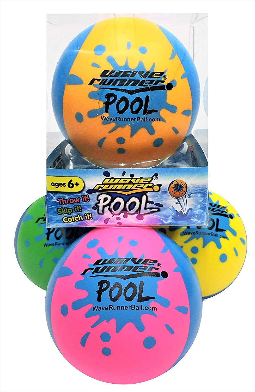 Wave Runner Pool Ball #1 Water Ball for Skipping and Bouncing The Perfect Pool Ball and Ocean Ball 4 Pack