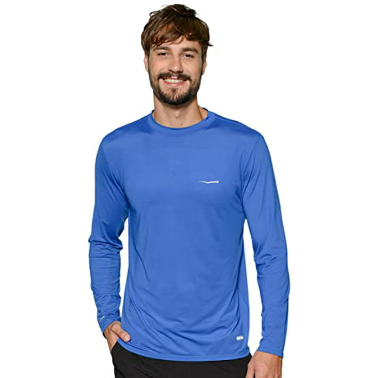 Rash Guard Men Fishing Shirts - Sun Protection UPF 50+ UV Outdoor Dri-fit  Shirt Blue at  Men's Clothing store