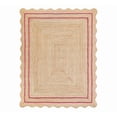 thumbnail image 1 of Wave Scalloped Natural Jute Rug, Handmade Boho Farmhouse Braided Eco-Friendly Indoor Carpet for Living Room, Bedroom, Hallway, Dark Pink, 2.6 X 14 FT, 1 of 5