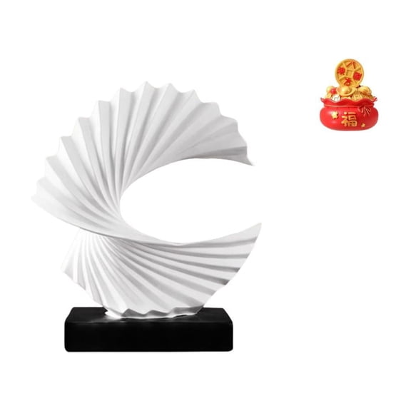 Wave Sculpture Abstract Statue Ornament Resin Material Home Office Desk Decoration for Housewarming Gift