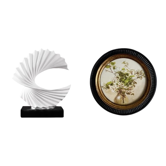 Wave Sculpture Antique Figurine Resin Material Modern Artwork for Bedroom Living Room Office Decor