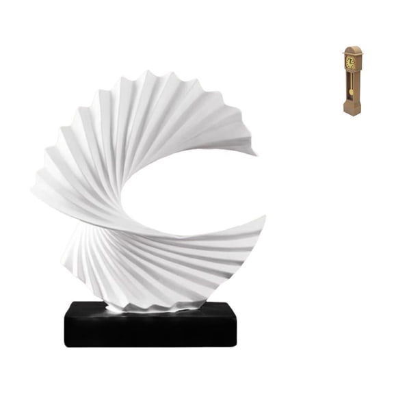 Wave Sculpture Miniature Floor Clock Abstract Statue Resin Material for Bedroom Living Room Office Decor Creative Gift