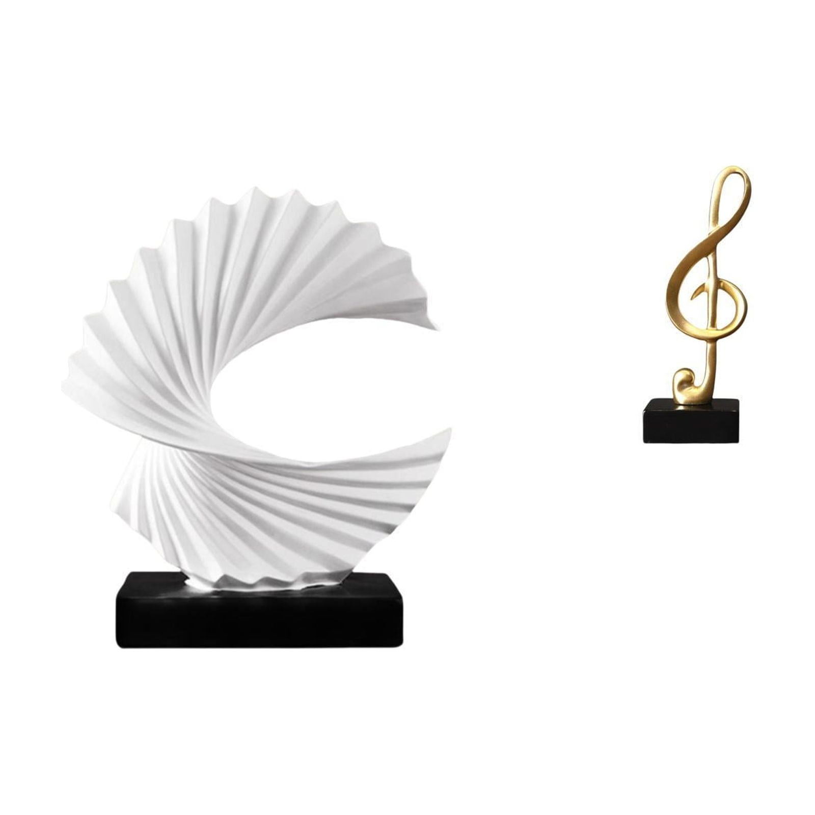 Wave Sculpture Music Note Figurine Abstract Statue Resin Material ...