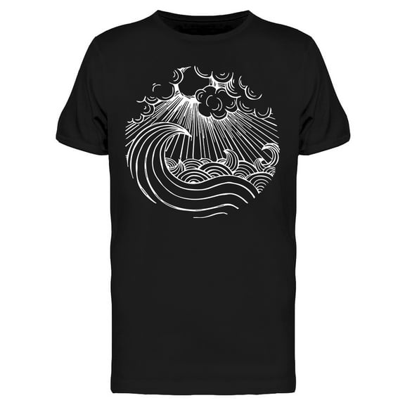 Wave Sea Round Logo T-Shirt Men -Image by Shutterstock, Male 3X-Large