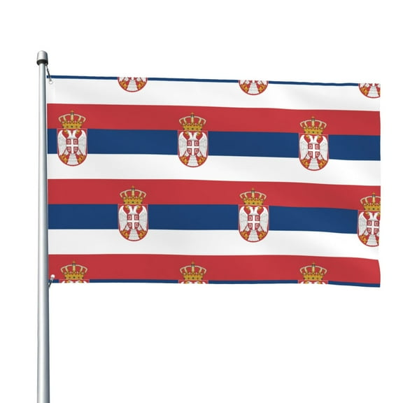 Wave Serbian Flag Flag 4x6 Ft Big Flag For Outdoor Indoor Office Workplace Home Garden
