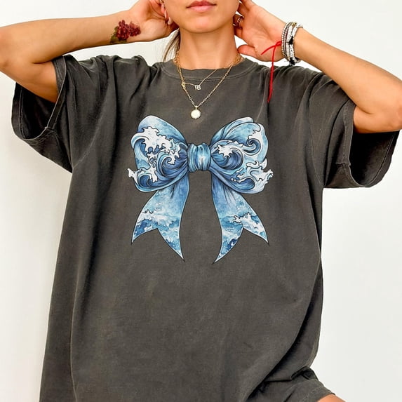 Wave Shirt, Ocean Shirt, Shirt, Seashells Sunshine Shirt, Summer Shirt,Beach Shirt, Bow Shirt, Beach Vacation Shirt