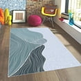 thumbnail image 1 of Wave Simple Line Abstract Area Rugs, Modern Minimalist Art Indoor Non-Slip Rug, Upholstery Rug With Non-Slip Backing For Kids Boys Girls Bedroom Living Room Dining Room 5 x 7ft, 1 of 6