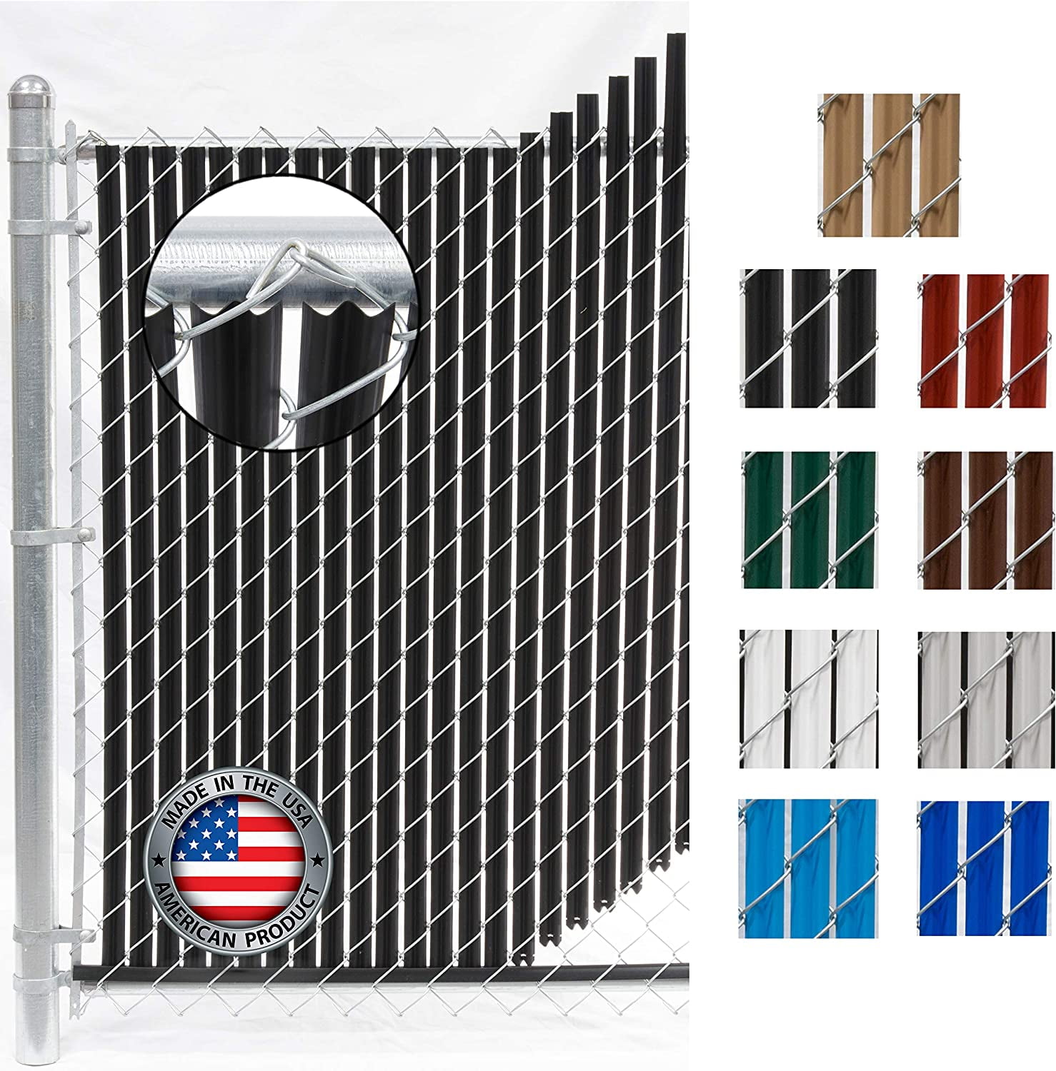 Black HDPE Bottom Locking Privacy Fence Slat for Chain Link Fence