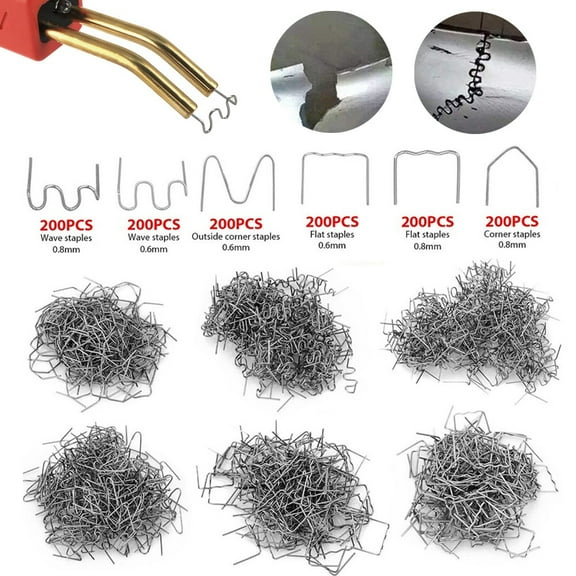 Wave Staples Flat Staples 0.8mm/0.6mm 1200pcs Pre-cut Silver Stainless Steel Workshop Equipment Power Tool Parts